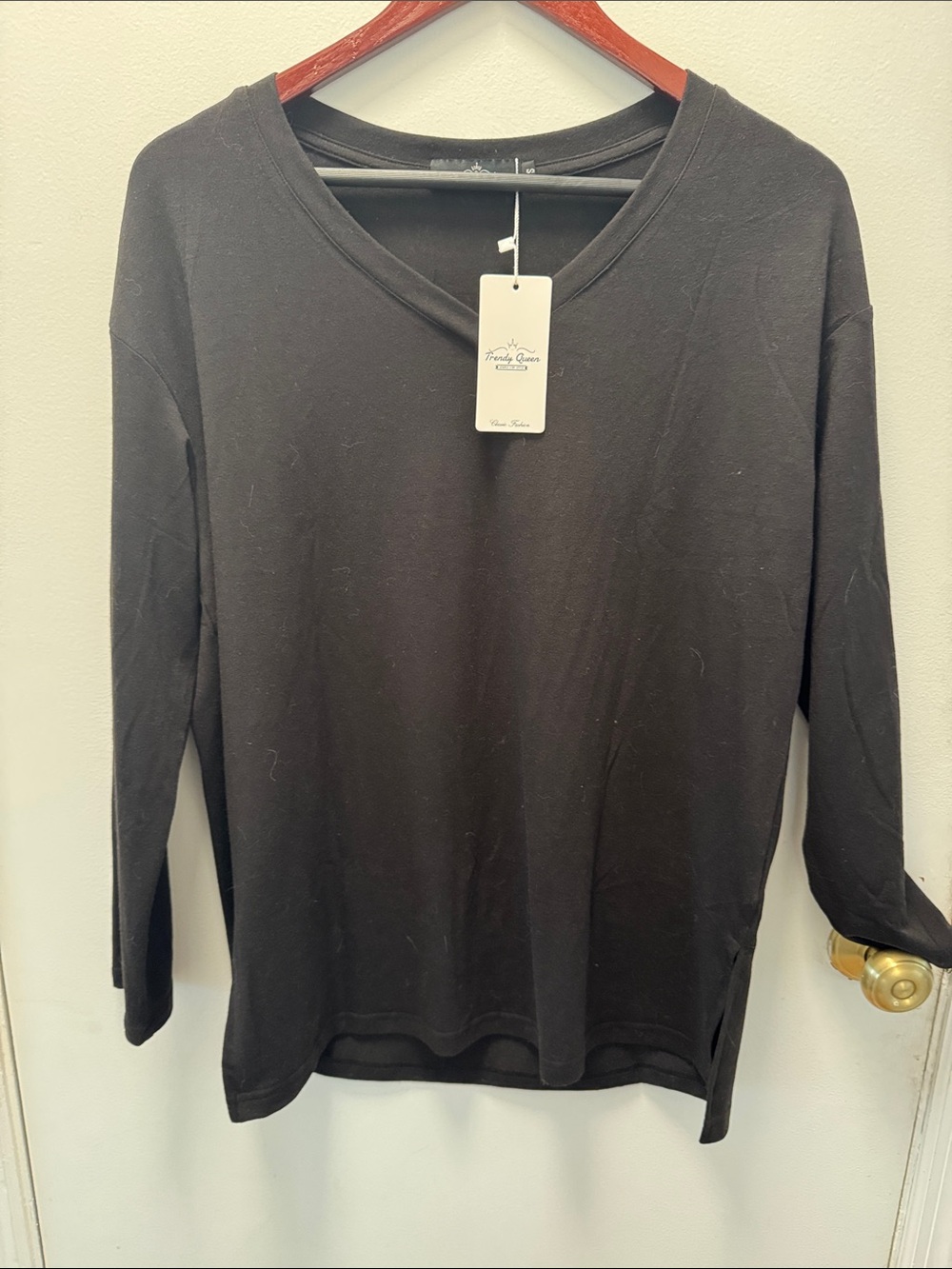 Fireside Classics Black V-Neck Long Sleeve Tee